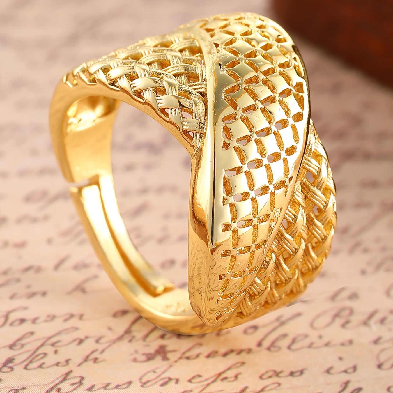 Delicate Minimalist Golden-Tone Open Ring for Women